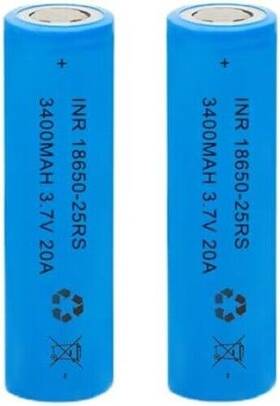 18650-25rs Afsongoo 2 Pack 3.7 Volt 18650 Rechargeable Battery 3400mah Li-ion For Flas