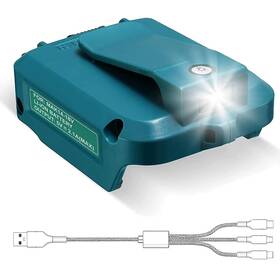 14-18v Alloverpower 972362440333 Adp05 Power Source 2 Usb Ports Charger With 3-in-1 Cable For Makit