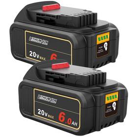 Amicross 761344105188 2-pack 6.0ah Replacement Battery For Dewalt 20v Max Compatible With D