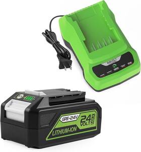 Ml-29842 Antrobut 24 V 6500 Mah Lithium Battery 2 A Charger For Greenwork 29842/29852