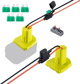 Anztek 747781900869 Upgraded Power Wheels Adapter Compatible For Ryobi 18v Battery With Fuse And Wi