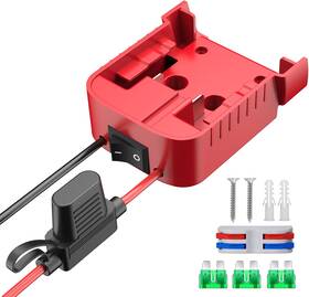 Azocek 445056742727 Power Wheel Adapter For Milwaukee 18v Battery Converter With Fuse And Switch