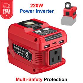 Azocek 532-28 220w Power Inverter For Milwaukee 18v Battery Dc To Ac 110v Portable