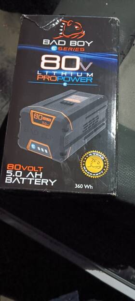 088-7540-00 Bad Boy 80v 5.0 Ah Lithium Pro Power Battery For E-series Tools Bat80v50a