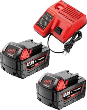 Batfance 711181199246 2pack 8.0ah Replacement For Milwaukee M-18 Battery And Charger Combo Compatible