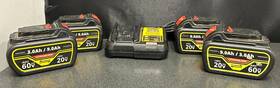 Battery Del1815g Power Tool Batteries Set Of 4 3ah/9ah 60v/20v With Dewalt Charger