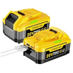 Dwbp-6-2 Batterys 2 Pack 6000mah Replac For De-walt 20v Battery Type-c Charging And Usb Dual Dwbp-6-2 Batterys 2 Pack 6000mah Replac For De-walt 20v Battery Type-c Charging And Usb Dual