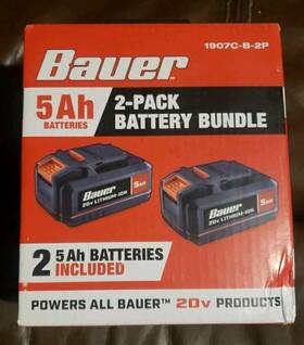 Bauer 1907c-b-2 20v 5.0 Ah High-capacity Lithium-ion Battery 21907c-b-2 New Factory Seald