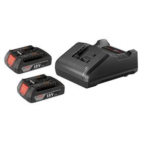 1605a002es-blk Bosch Gxs18v-23b21 Starter Kit 2 18v 1.5 Ah Slimpack Batteries 1 Charger - Black