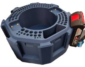 20d-6 Bosch 18v Power Core 8 Slot Battery Caddy Carrying Case& Bit Screw Organizer