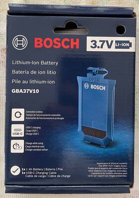 Gba37v10 Bosch New 3.7v Battery And Charging Cable Factory Sealed