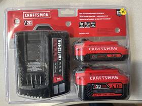 5456468 Craftsman 20-volt 2-pack Set Lithium-ion Power Tool Battery With Charger 4ah/2ah