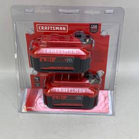 Cmcb204-2 Craftsman Cmc204-2 New V20 4.0 Ah Battery 2-pack High Capacity Lithium Ion