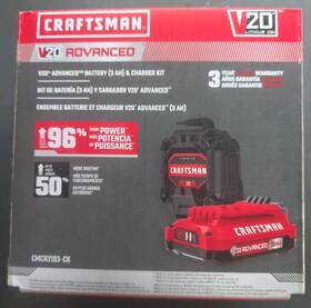 Craftsman Cmcb82103-ck Cmcb2103-ck V20 Advanced 3ah Battery And Charger Kit. New Sealed