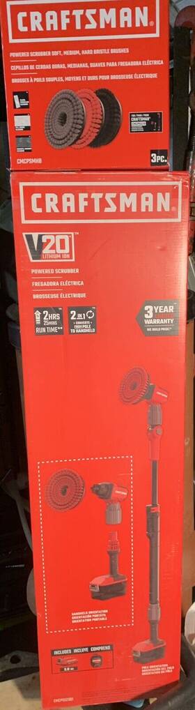 Cmcps520d1 Craftsman V20 Power Scrubber And Bristle Brush Set M S New