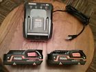 Cs17501n481265 Ridgid Hyper Lithium Battery Charger And Batteries Brand New Two