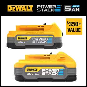 Dewalt 313019923926 Powerstack 20v 5.0ah And 1.7ah Lithium-ion Power Tool Battery Packs 2-pack