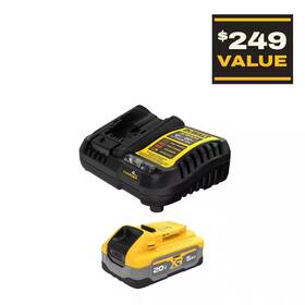 Dewalt 711181785555 Powerstack 20v Lithium-ion Battery Starter Kit With 5.0ah And Charger