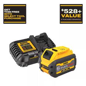 Dewalt 744759885425 Flexvolt 20v/60v Max Lithium-ion 6.0ah Battery Pack With 6 Amp Output Charger