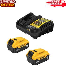 Dcb205-2c Dewalt 955379975957 20v Max 5.0ah Battery Starter Kit 2 Batteries Charger