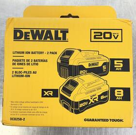 Dewalt Dcb258-2 5ah And 8ah 20v Batteries New Usa Seller Free Shipping