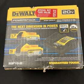 Dcbp315-2c Dewalt Dcbp3152c New - 20v 5a And 1.7a Powerstack Battery Charger Starter Kit