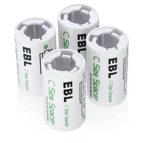 Ebl 709445073005 C Size Battery Adapters Aa To Spacer Converter Case - 4 Pack