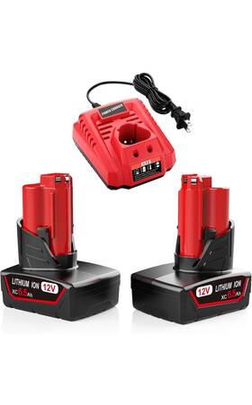 2xm12b6-m1218 Energup 2pack 6.5ah 12v Replacement For Milwaukee M12 Battery And Charger Kit 2xm12b6-m1218 Energup 2pack 6.5ah 12v Replacement For Milwaukee M12 Battery And Charger Kit