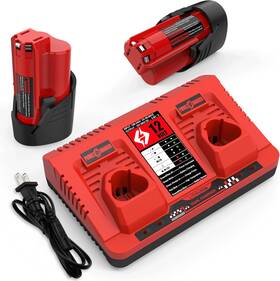 Energup 445044693635 2pack 12v 3.5ah Replacement For Milwaukee M 12 Battery And Charger Kit F