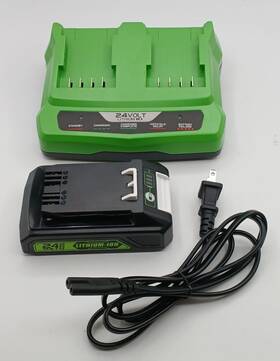 Energup Xjt-gre24v-2 Dual Port Rapid Charger 24v 1 Battery For Greenworks G-24v Tools