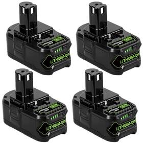 P108 Feotdn 992351440548 4pack 6.0ah 18volt Lithium-ion Replacement Battery For Ryobi 18v