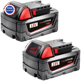 Mi-01 Fivtyily Milwaukee 18v Cordless Tools Battery 2 Pack 6.0ah Replacement M18 21ct 22ct