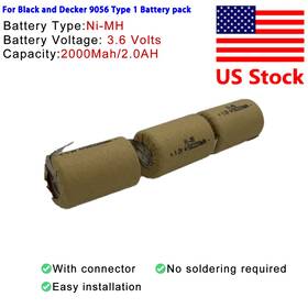 9056 For Black And Decker Battery Pack Type 1 Power Driver 3.6v 2000mah