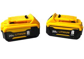 Ba001d For Dewalt Lot Of 2 20v 8.0 Ah 144wh Lithium-ion Batteries - Ba001d For Dewalt Lot Of 2 20v 8.0 Ah 144wh Lithium-ion Batteries -