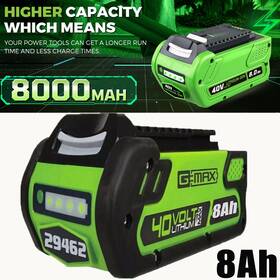 29472 For Greenworks 20302 29462 29252 20202 22262 40v 8.0ah G-max 40 Volt Lithium Battery 29472 For Greenworks 20302 29462 29252 20202 22262 40v 8.0ah G-max 40 Volt Lithium Battery