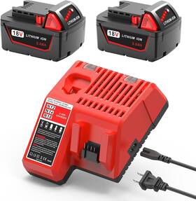 Forbeter 313027494456 2 Pack 18 Volt 5.0ah Lithium Battery Replacement For Milwaukee M18 And