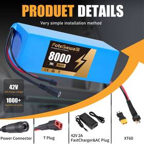 36v12ah Foteglewabi 36v 8ah/10ah/12ah Lithium Battery With Charger&bms Ebike Electric Bicycle Scooter