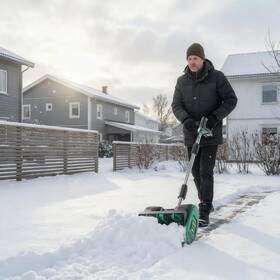 Garvee 199641629890 12 Cordless Snow Shovel - For Driveway 16.5 Ft Throw