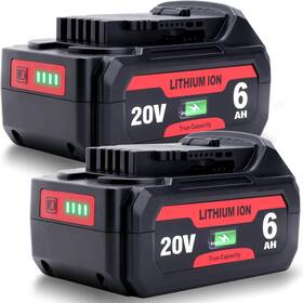 Gdlife 313099836833 Biswaye 2-pack 6.0ah 20v Replacement Battery Compatible With De-walt 20 Volt Cor