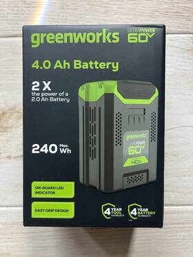1807302 Greenworks Ultrapower60v Hc 4.0 Ah Battery