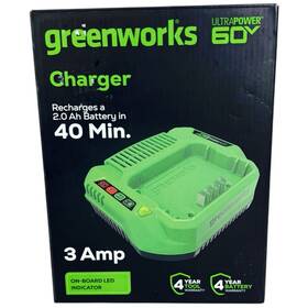 662906951 Greenworks 60v 2.0ah Ultrapower Battery Charger 3 Amp Only