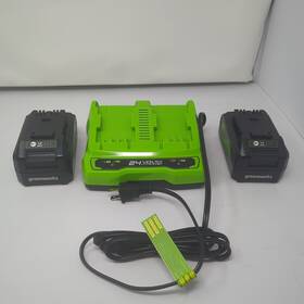 Bag709hc Greenworks 24v 2-pack 4.0ah Usb Battery And 4a Dual Slot Charger Starter Kit