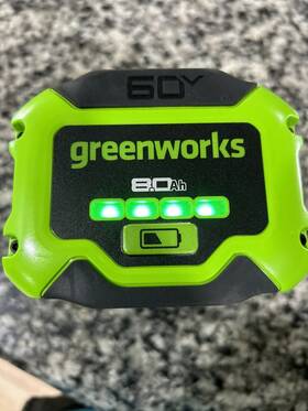 Lb6081 Greenworks Ultra Power 60v 8.0ah Battery And Fast Charger Lb6081 Greenworks Ultra Power 60v 8.0ah Battery And Fast Charger