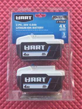 Hart Consumer Products Inc. 810022394908 20-volt Lithium-ion 4.0ah Battery Charger Not Included 2 Pack