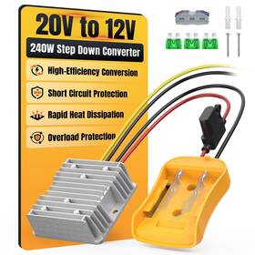 Haseed 797457493560 20v To 12v Step Down Converter Compatible With Dewalt Battery Dc Voltage