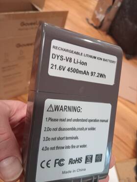 24022045 Hnhnzgzg Dyson Replacement Rechargeable Battery Dys-v8 Li-ion 21.6v 4500mah 97.2wh