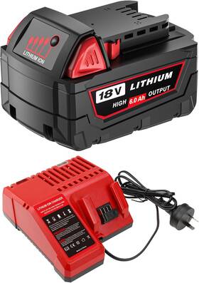 Hochstern 313054574589 6.0ah Replacement For Milwaukee M-18 Battery And Charger Combo Compati