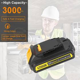 Hyg-technology-company 654538596773 20v Max Replacement Batteries 3.0ah - Black
