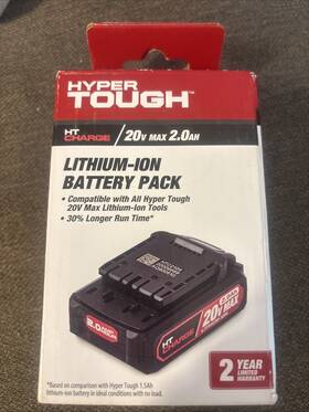 Hyper Tough 889526517281 20v Max 2.0ah Lithium-ion Battery New Open Box