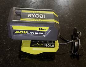 Ion Op4080 Ryobi40v Lithium- 8. Ah High Capacity Battery And Charger. Model#